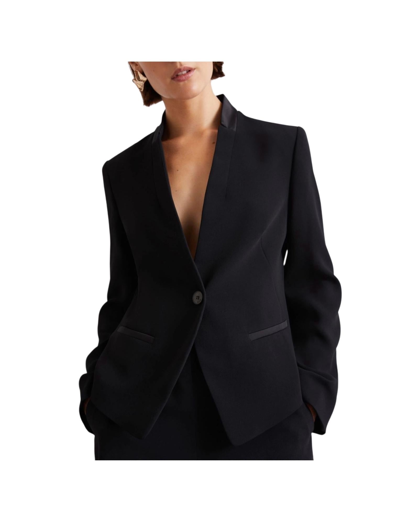 Blazer corto in envers satin Nero MIRANDA 002 MARELLA 