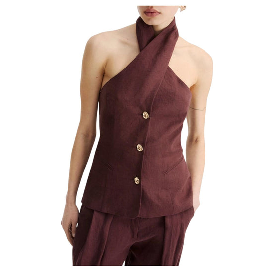 Gilet con scollo incrociato Marrone GIORNO 003 MARELLA 