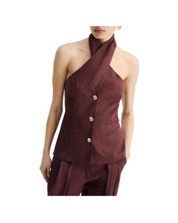 Gilet con scollo incrociato Marrone GIORNO 003 MARELLA 