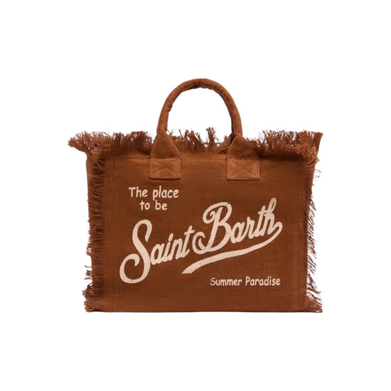 Borsa Colette in lino Marrone COL0018 00396L MC2 SAINT BARTH 