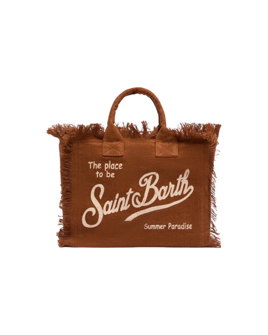 Borsa Colette in lino Marrone COL0018 00396L MC2 SAINT BARTH 