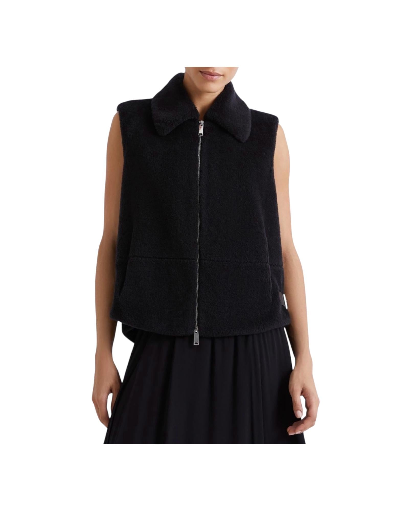 Gilet in lana furry Nero EUGENIO 002 MARELLA