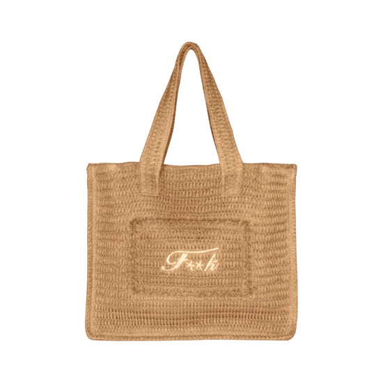 Shopping bag in rafia Beige SW0001 BEIGE F**K 