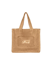 Shopping bag in rafia Beige