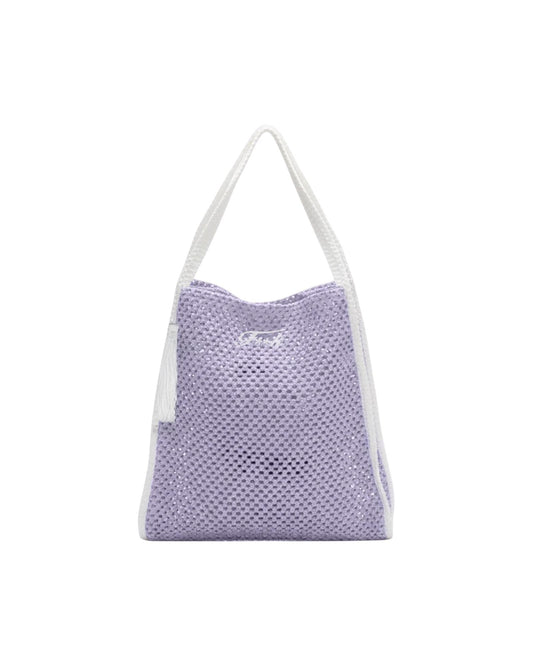 Tote bag in rafia Lilac SW0004 LILAC F**K 