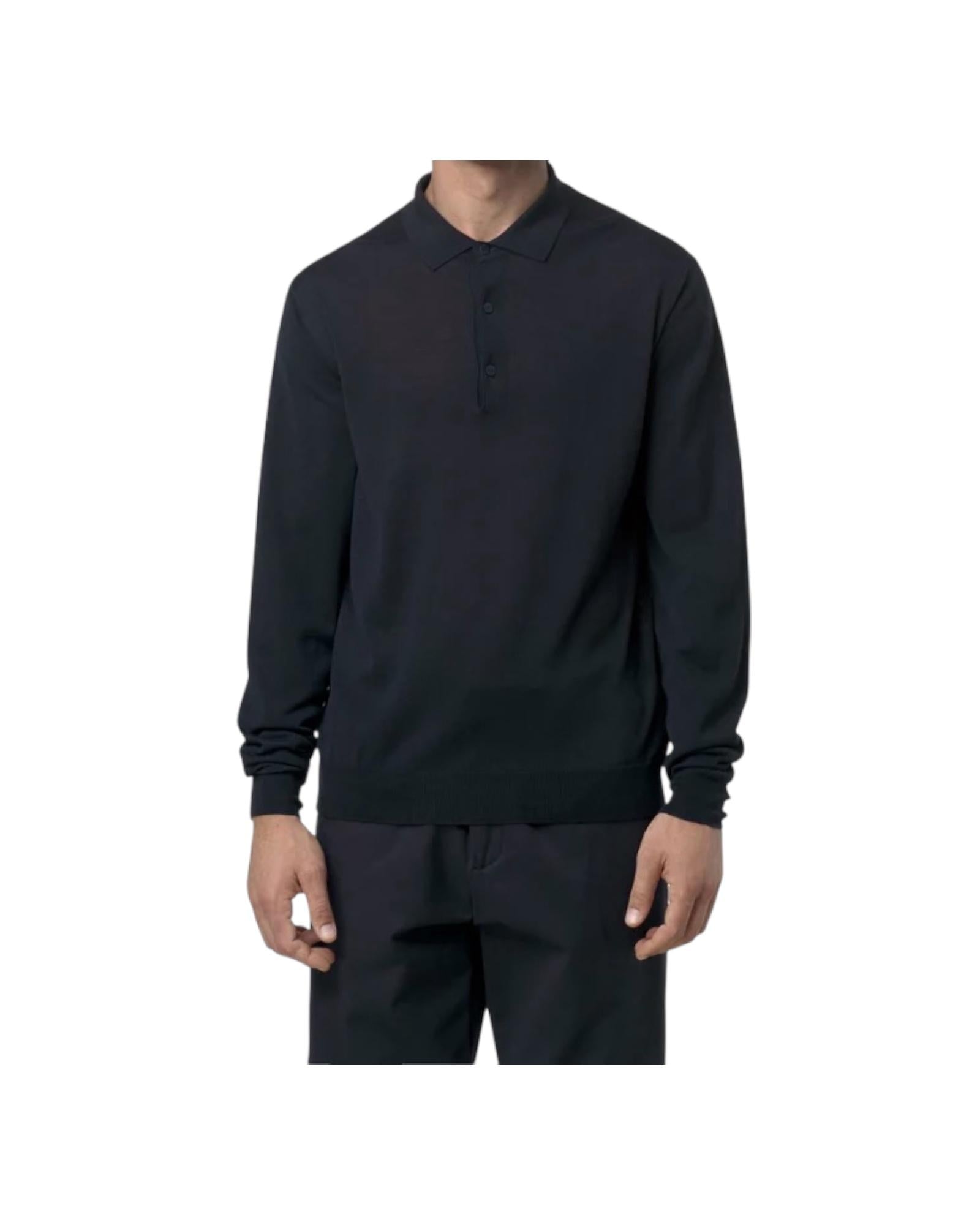 Maglione in lana merino con colletto polo Blue depth K2131UW K89 K-way 