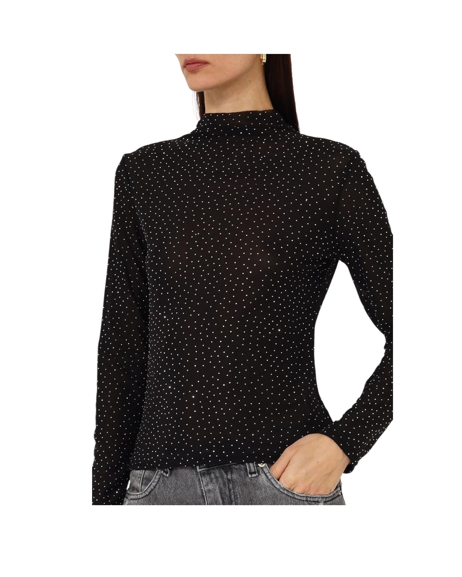 Maglia con strass Nero D01E0998 NERO Philia loft 