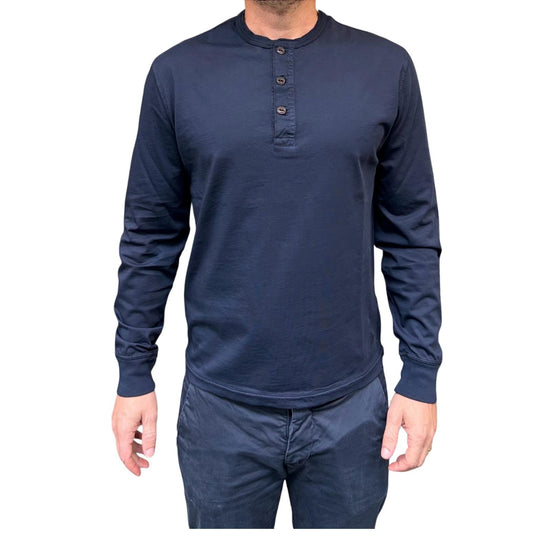 T-shirt manica lunga con bottoni Navy W1011 NAVY BL'KER 