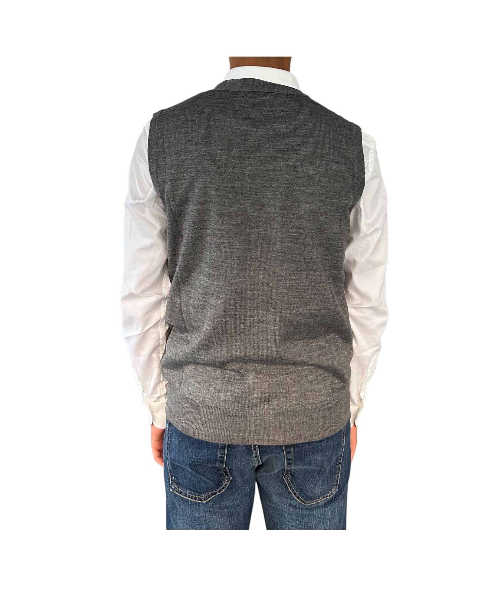 Gilet con bottoni in lana Grigio medio 00G00149M 240 MONTECHIARO 