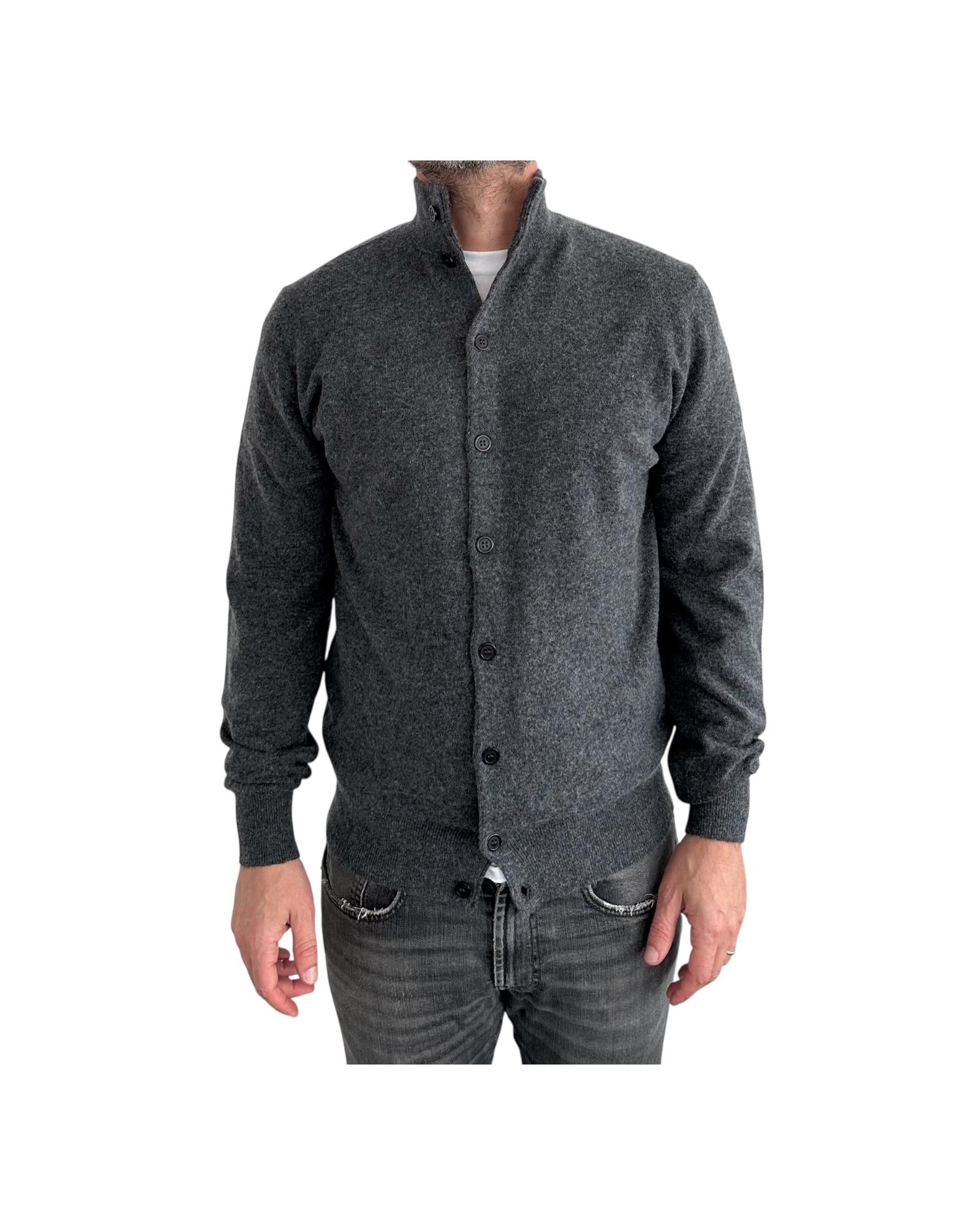 Cardigan con bottoni Antracite 87007 214 CAVALIERI MILANO 