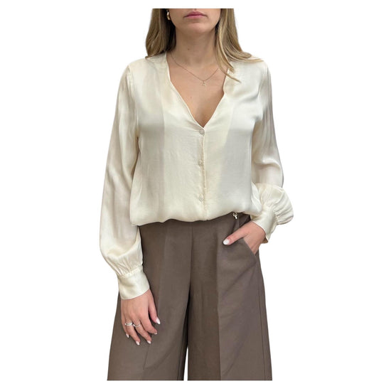 Camicia in raso Panna W02G0070 PANNA PHILIA LOFT 