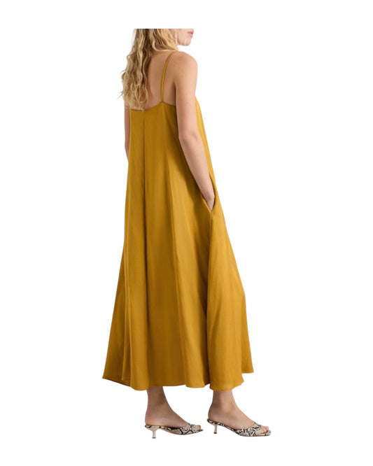 Slip dress in gabardina di misto lino Olio VOLIERA 002 MARELLA 