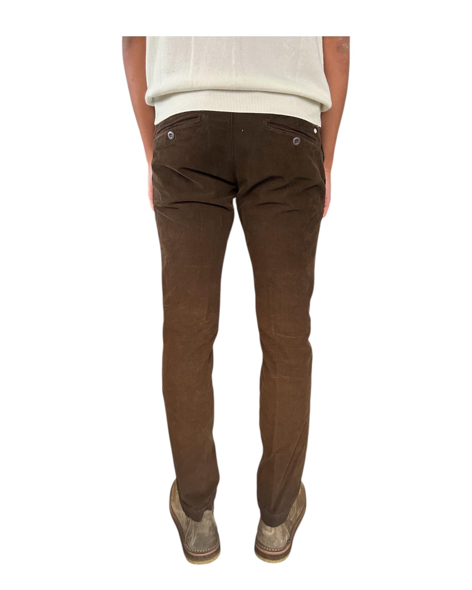 Pantalone Soho velluto mille righe Dark brown 005 SOHO VELVET DARK BROWN MODFITTERS 