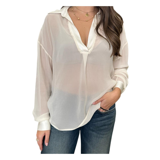 Blusa in viscosa Burro CWG P004 011 haveone 