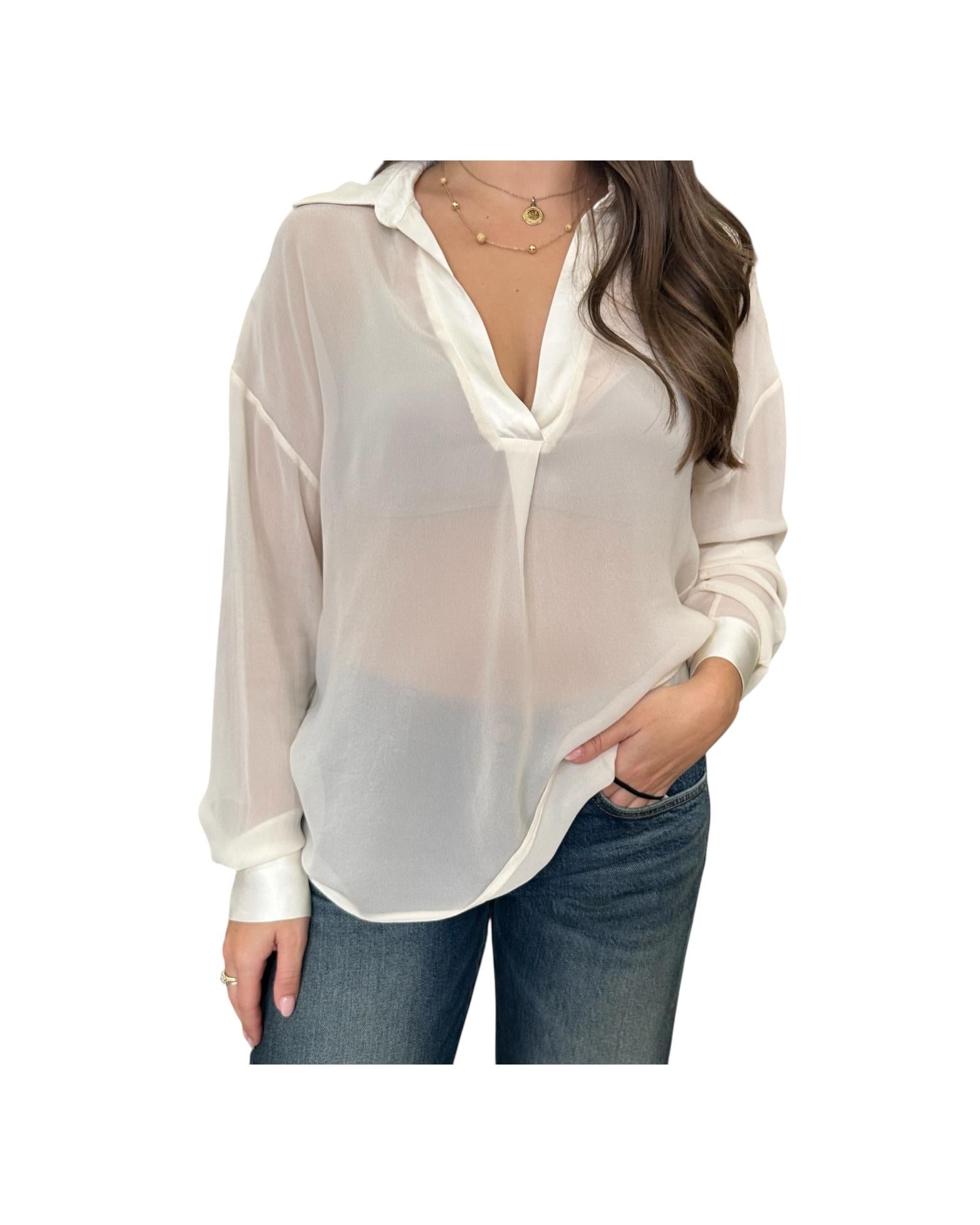 Blusa in viscosa Burro CWG P004 011 haveone