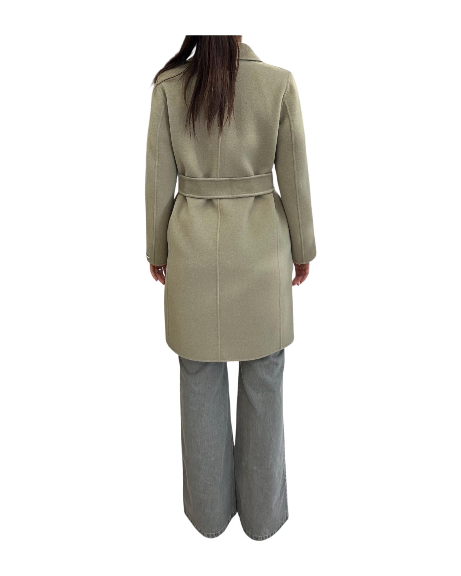 Cappotto in double di misto lana Verde menta POLKA 008 MARELLA 