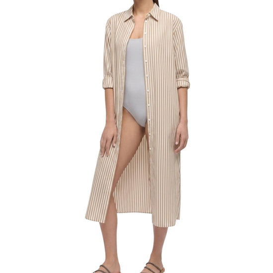 Abito maxi in cotone con stampa a righe ADN0001 01293L MC2 SAINT BARTH 