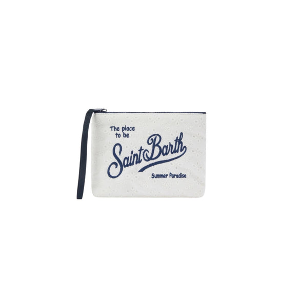 Pochette Aline in cotone Sangallo Bianca ALI0045 00238L MC2 SAINT BARTH 