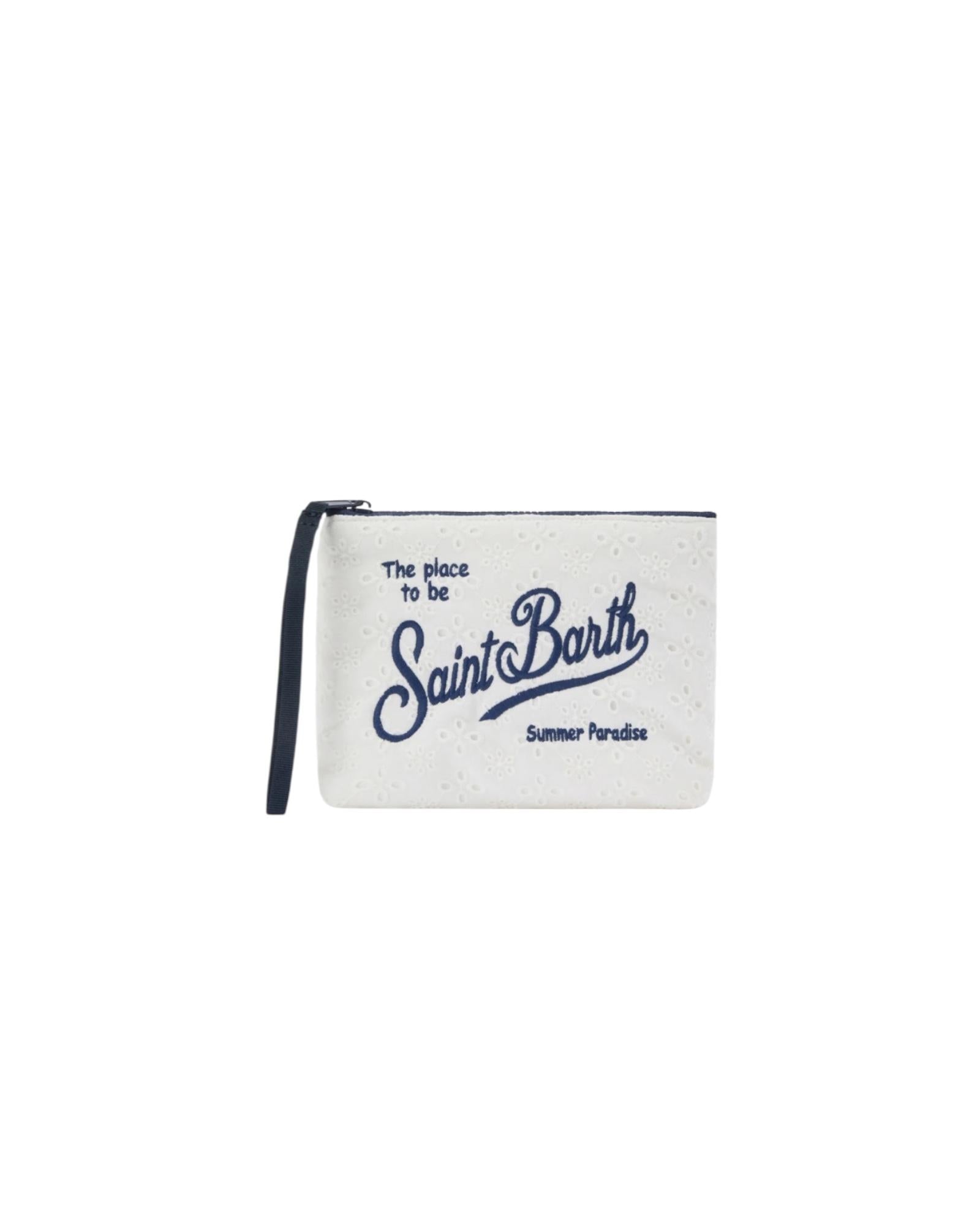 Pochette Aline in cotone Sangallo Bianca ALI0045 00238L MC2 SAINT BARTH 