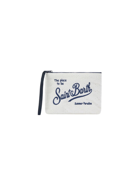 Pochette Aline in cotone Sangallo Bianca ALI0045 00238L MC2 SAINT BARTH 