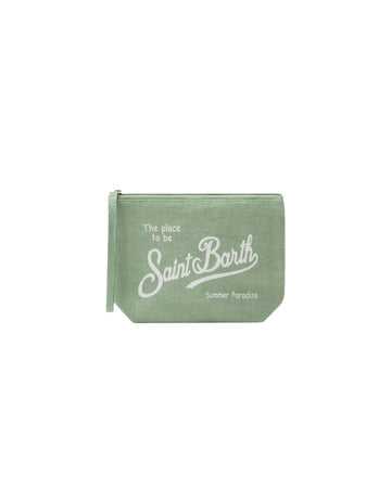 Pochette Aline in lino Sage ALI0004 00265L MC2 SAINT BARTH 