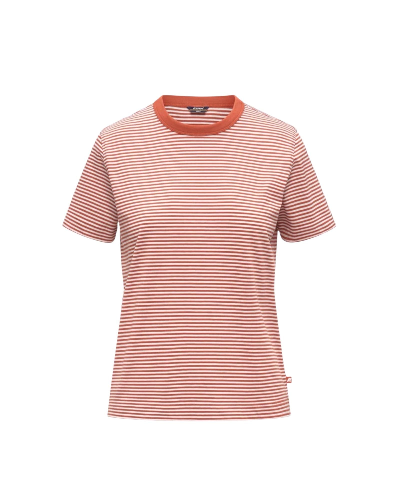 T-shirt girocollo a righe White Orange browinsh K6127RW C07 K-WAY 