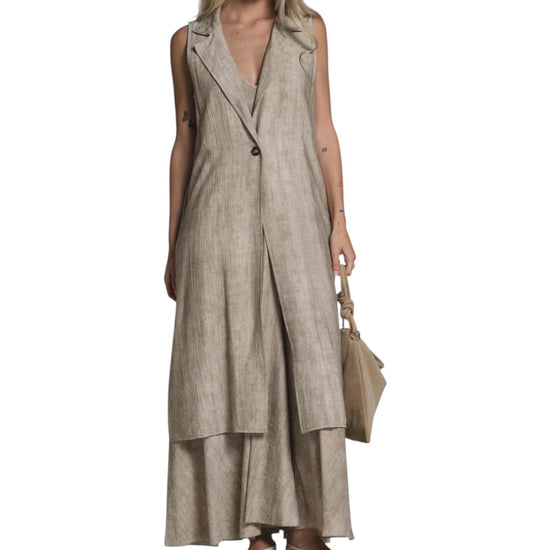Gilet lungo Beige JENNY RAYC51 IMPURE 