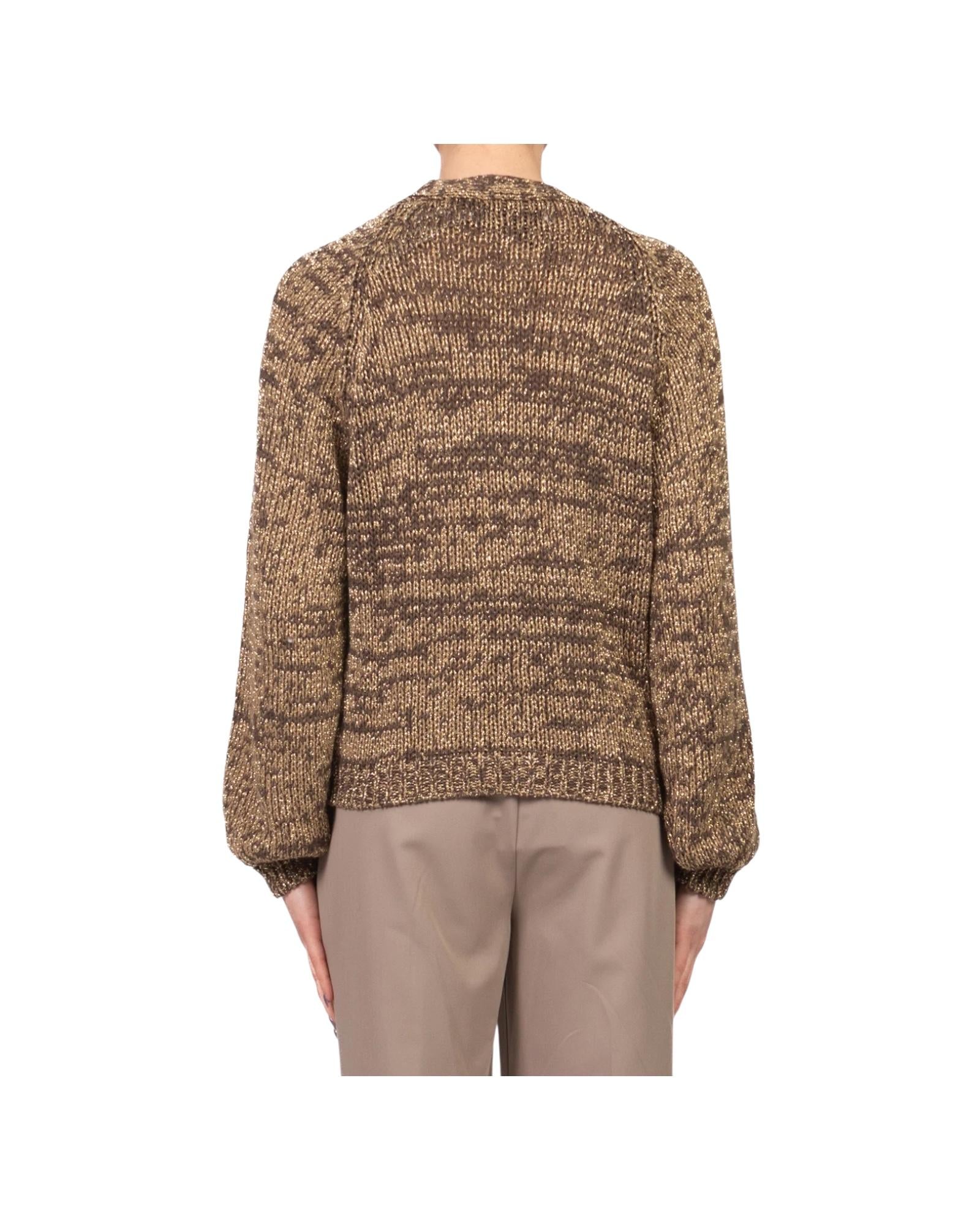 Cardigan con bottone gioiello Cioccolato JIT Q008 232 HAVEONE 
