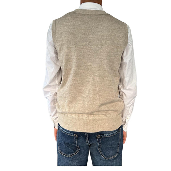 Gilet con bottoni in lana Beige 00G00149M 312 MONTECHIARO 