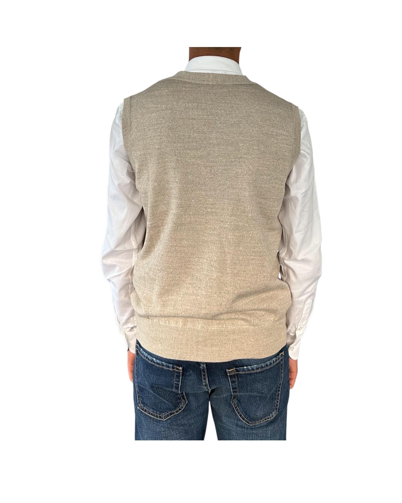 Gilet con bottoni in lana Beige 00G00149M 312 MONTECHIARO 