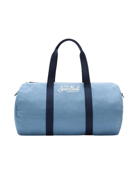 Borsone Round Jetleg in lino Celeste JTEL008 01250L MC2 SAINT BARTH 