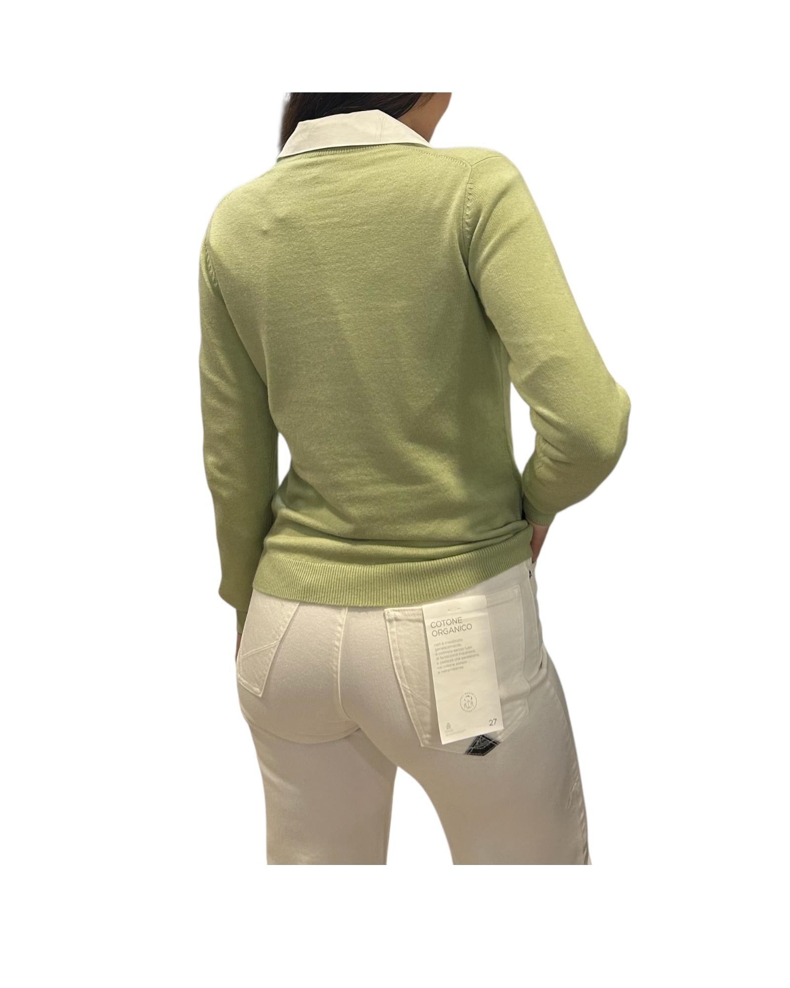 Maglione scollo a V Salvia 97621 050 CAVALIERI MILANO 