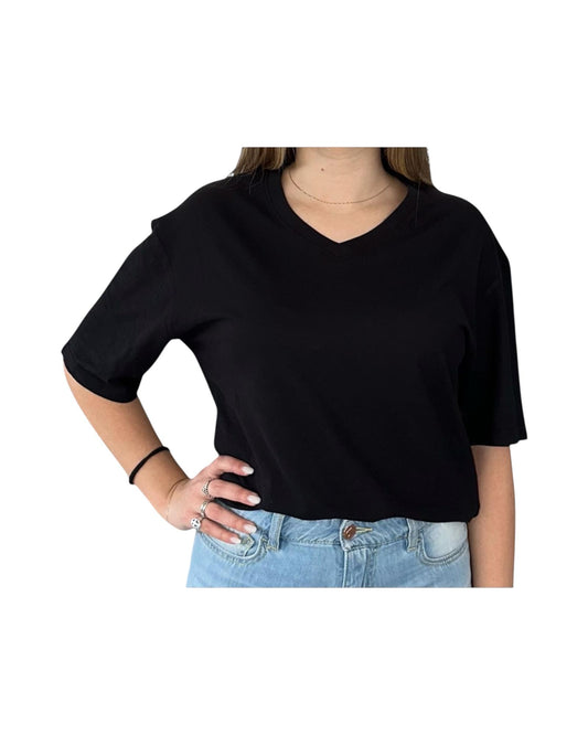 T-Shirt Liliac in cotone nero LILIAC NERO CHS 