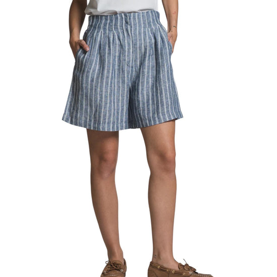 Short in lino a righe Blu MAYA LNSC65 IMPURE 