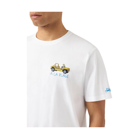 T-shirt Portofino bianca con ricamo À La Plage POT0001 04323L MC2 SAINT BARTH 