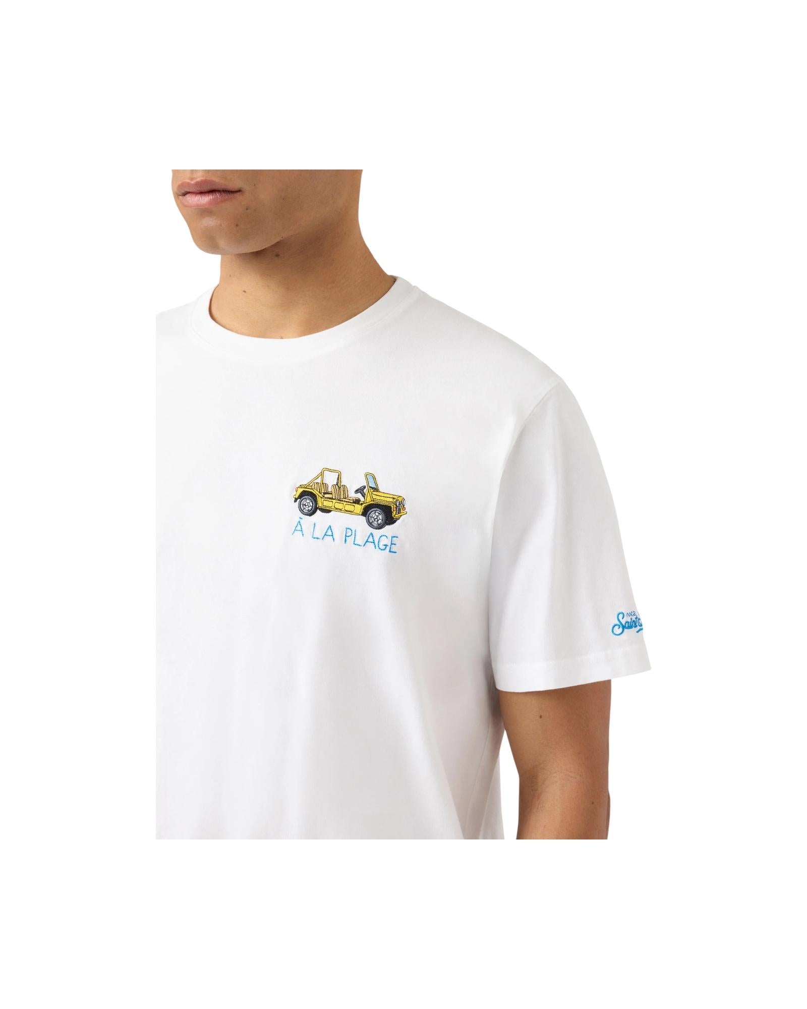 T-shirt Portofino bianca con ricamo À La Plage POT0001 04323L MC2 SAINT BARTH 
