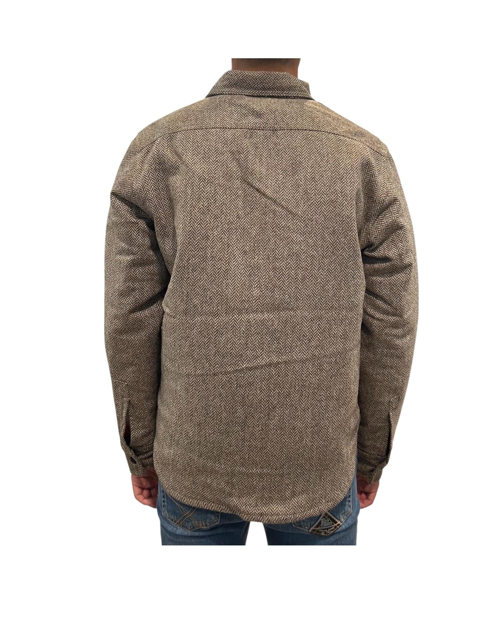 Overshirt in lana spinato Brown 210 CPO HERRINGBONE BROWN CHESAPEAKE'S 