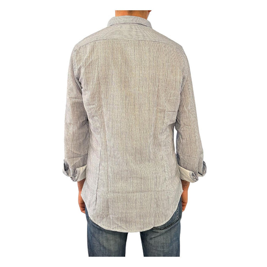 Camicia Uomo misto lino righe bianco celeste CAMICIE COTONE LINO RIGHE BIANCO CELESTE RE.VI.VAL 