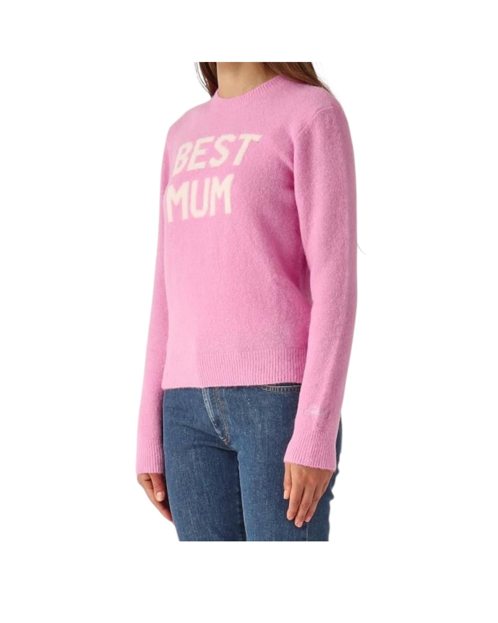 Maglione da donna Rosa con ricamo Best mum QUE0033 02482I MC2 SAINT BARTH 
