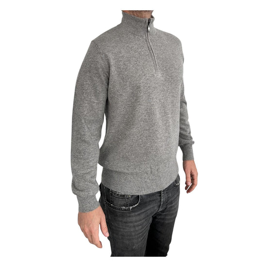 Lupetto con zip in lana e cashmere Tortora 87005 212 CAVALIERI MILANO 
