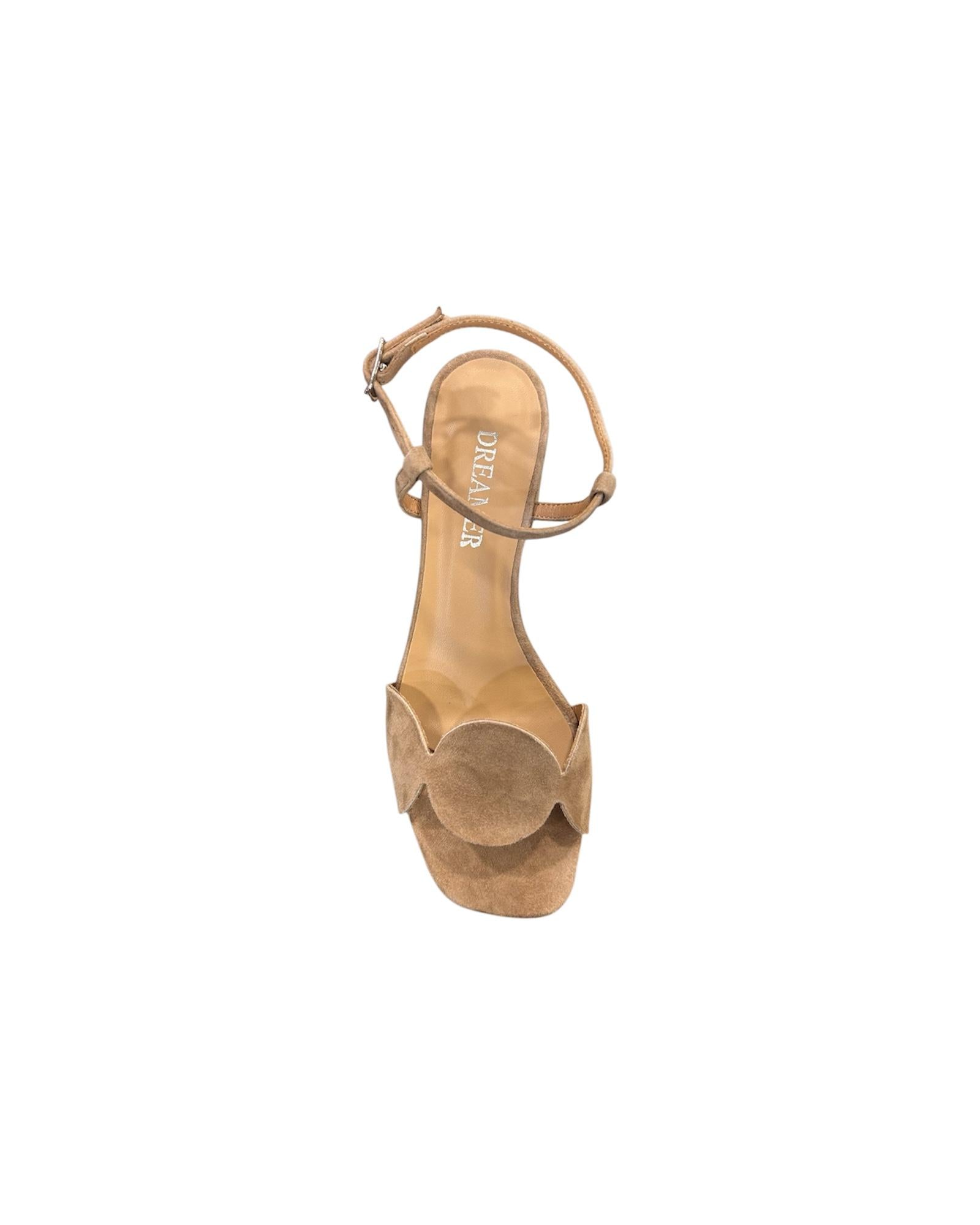 Sandalo con tacco in pelle scamosciata Camel 167 CAMOSCIO CAMEL DREAMER 