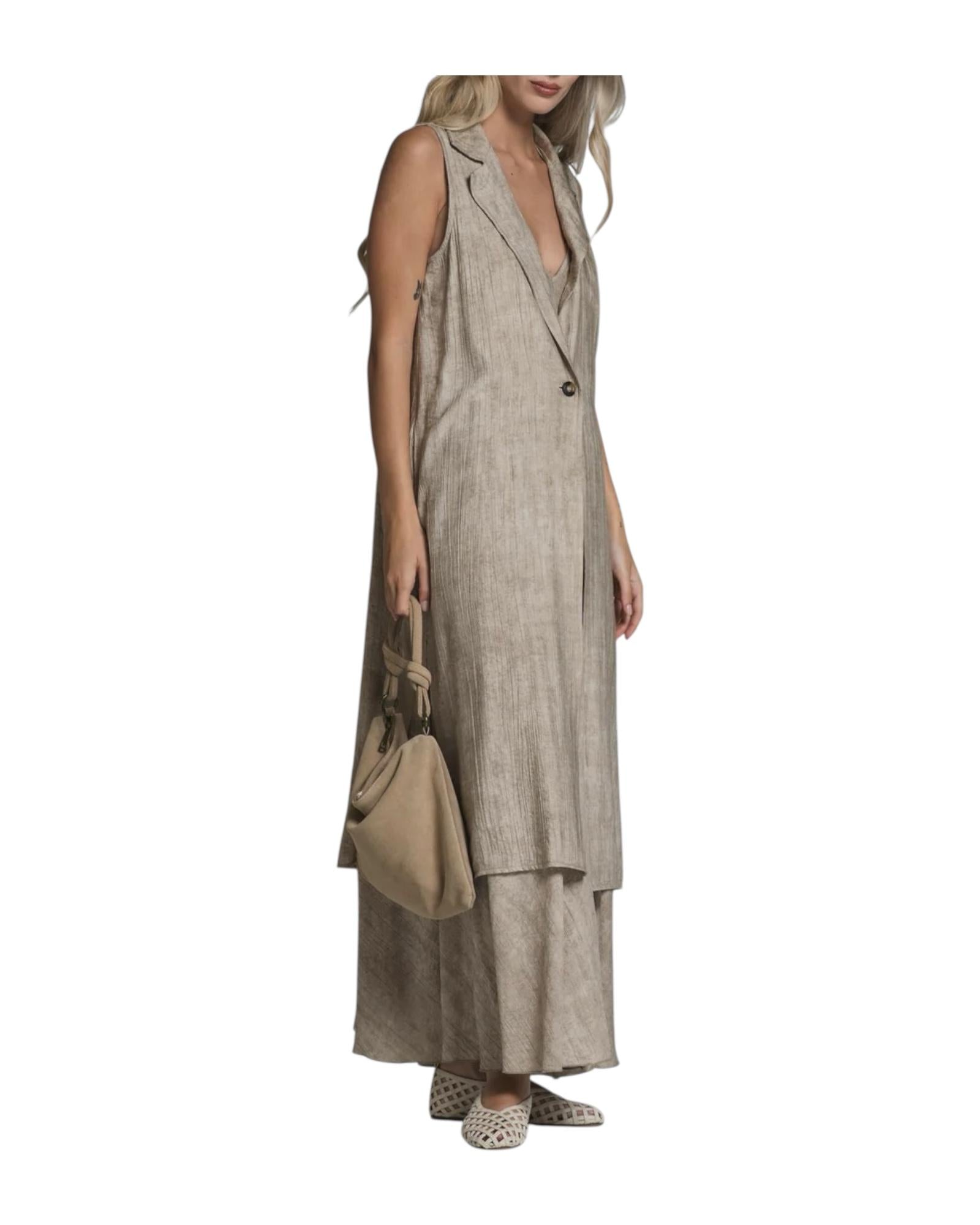Gilet lungo Beige JENNY RAYC51 IMPURE 