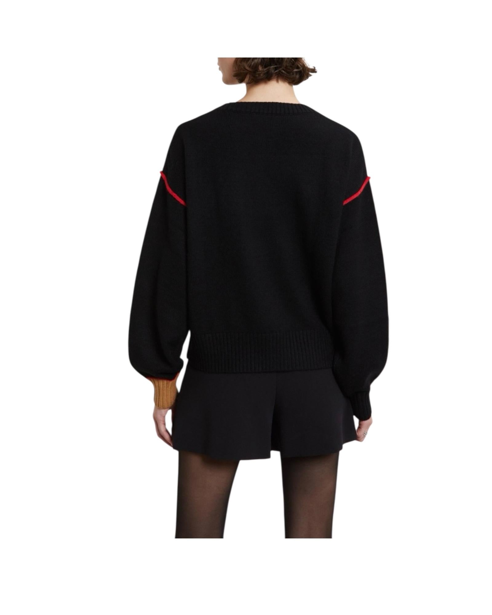 Maglia con dettagli a contrasto Nero WAM DK9222 NERO OTTOD'AME 