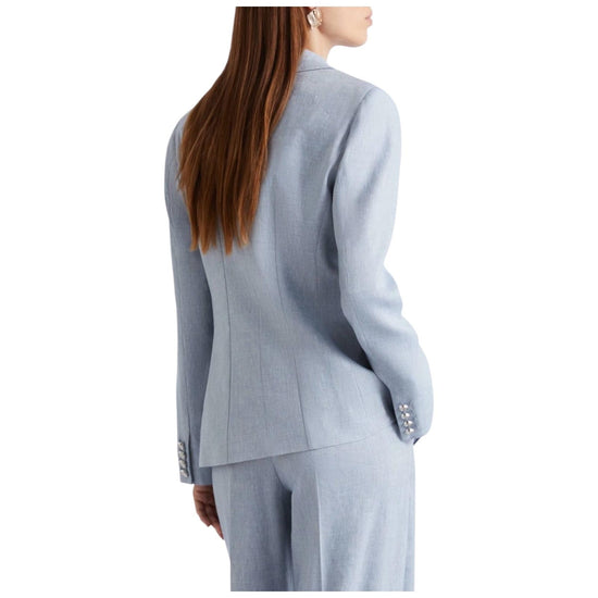 Blazer in chevron di misto lino Azzurro BUSSOLA 003 MARELLA 