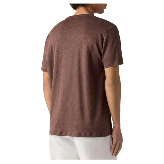 T-Shirt in puro lino con logo ricamato Dark brown ECS0003 00920L MC2 SAINT BARTH 