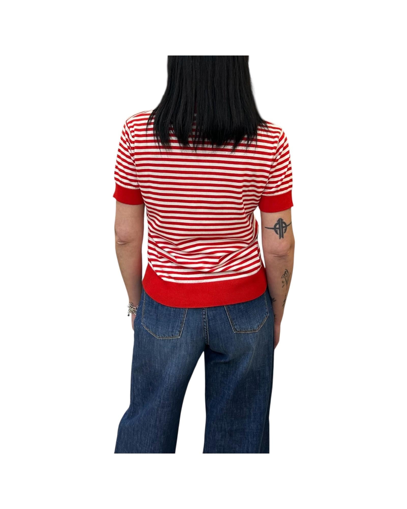 Maglia a righe con colletto M32 917 234 FLOOR 