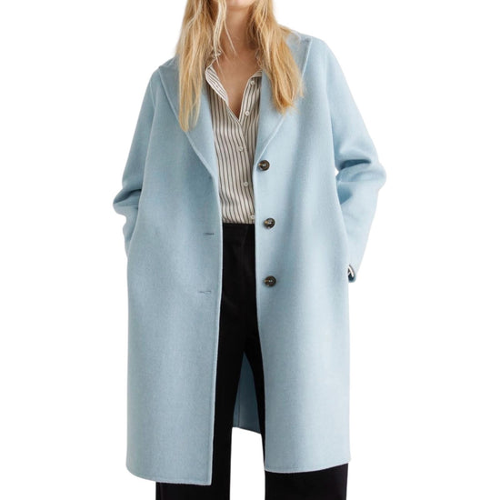 Cappotto in double di misto lana Celeste polvere POLKA 002 MARELLA 