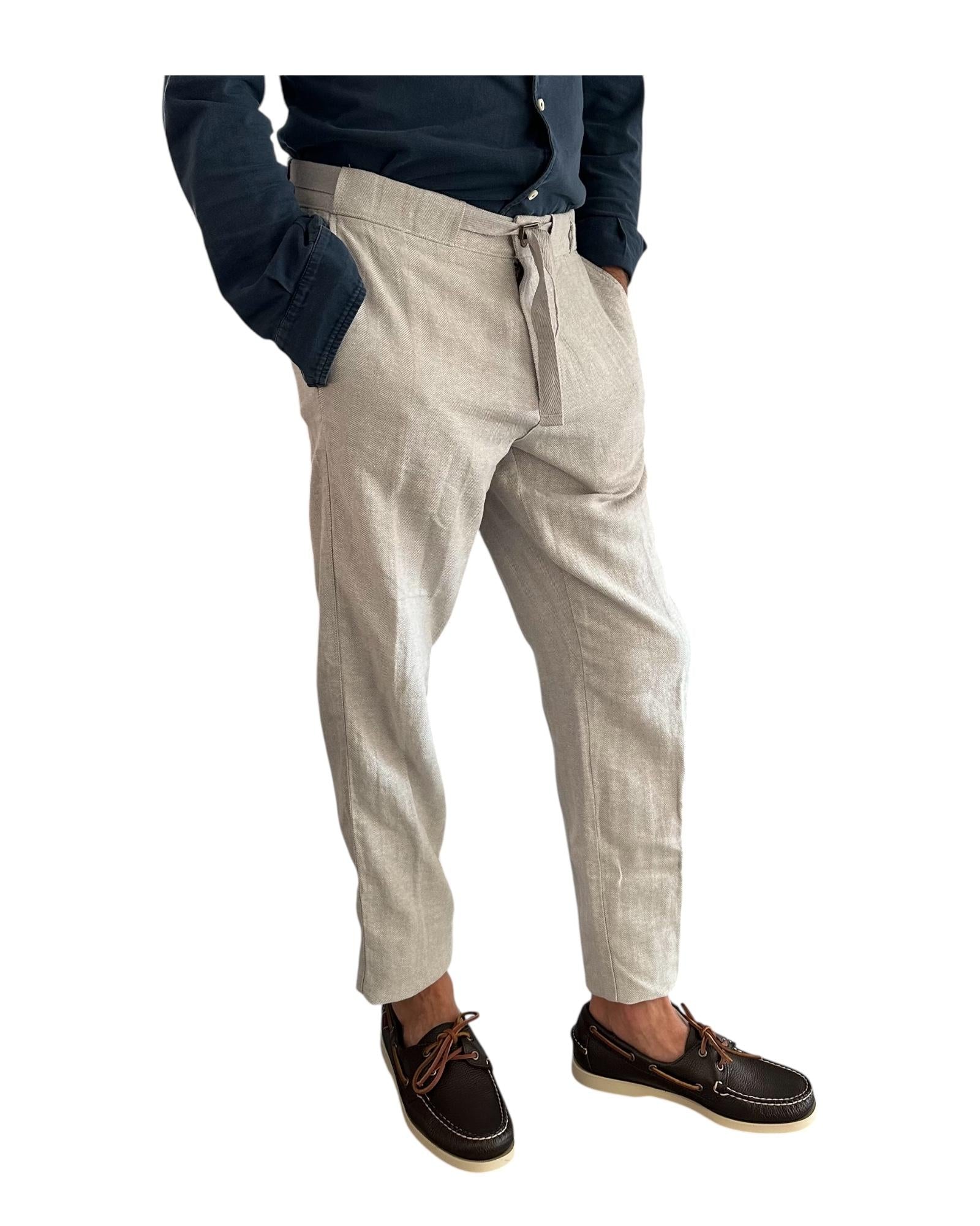 Pantalone misto lino Light Grey AU25S31PA PA1432 LIGHT GREY Alley docks 