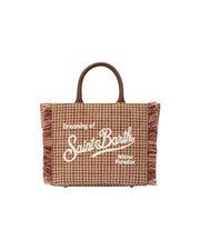 Borsa a mano Vanity Mini Wool in misto lana bordeaux