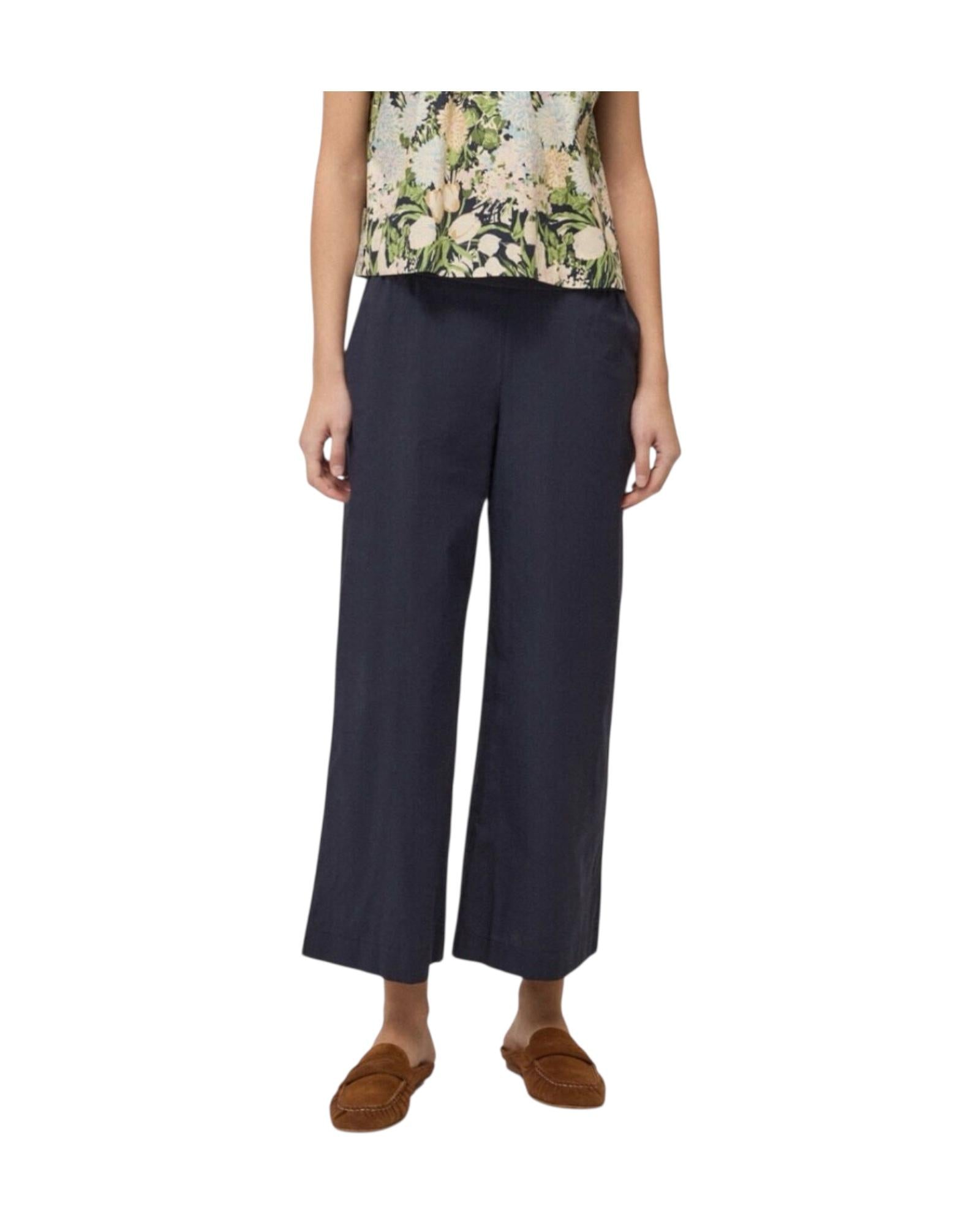 Pantalone cropped in popeline Night PCH DP9741 NIGHT OTTOD'AME 